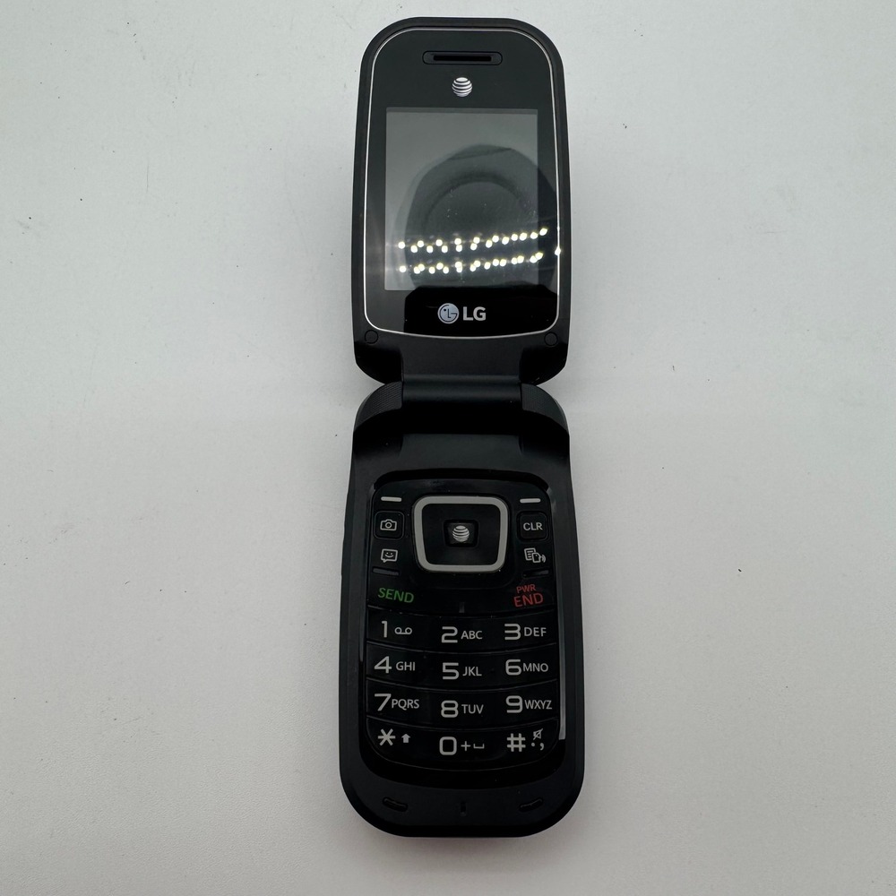LG B470‎ AT&T Flip Phone Black Camera Bluetooth Cellular Phone Tested Working